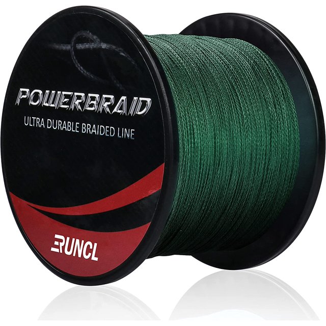 WWS-PowerBraid Ligne de Pêche Tressée, Ligne Tressée Ultra Durable 4 Brins - Tech de Tissage Sans Couture, Tech de Revêtement Amélioré, Zéro Étirement, Haute Sensibilité (Vert Mousse, 300Yds, 30LB(13.6kgs))