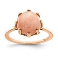 thumbnail image 4 of Sterling Silver Rose-tone & Pink Chalcedon Stone Ring Size 8, 4 of 4