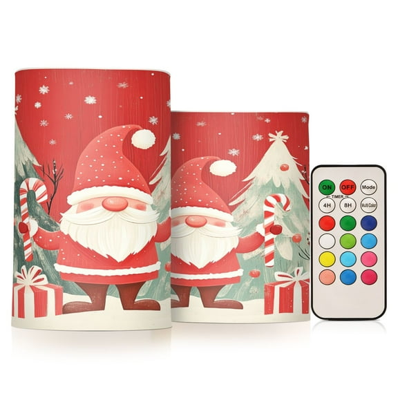 BZSMCE Flameless Candles LED Lights Santa Claus and Christmas Tree Creativity Battery Candles