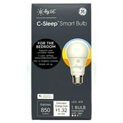 GE LED A19 Smart Bulb, C by GE, Sleep Smart Bulb, 3 color settings, 11 watts, 850 lumens, works with google assistant