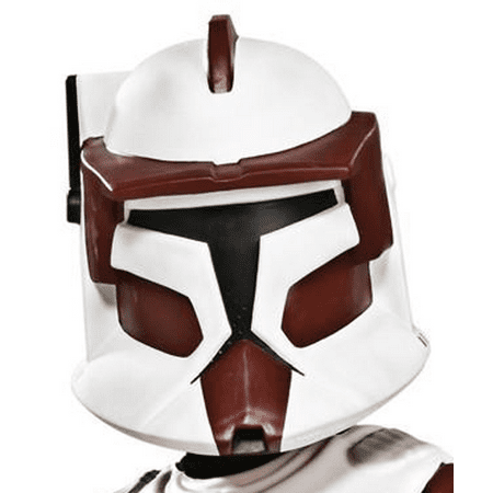 Commander Fox Clone Trooper Helmet Costume Mask Child Boys Star Wars Clone Wars Cartoon Collector Series Deluxe 2-piece Movie Merchandise Kids Toy Collectible (One Size)