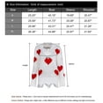 thumbnail image 3 of Womens Sweaters Valentine's Day Hearts Print Pullover Sweater Casual Loose Knitted Warm Sweaters with Tassle Shermie, 3 of 3