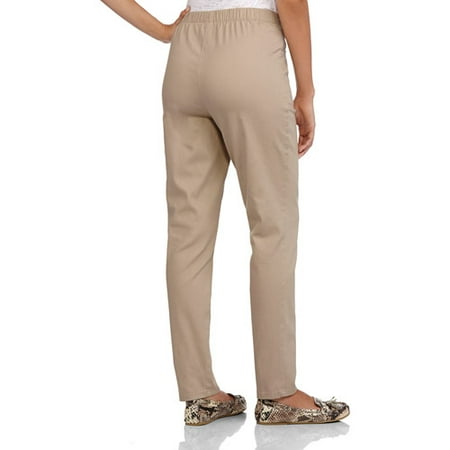 White Stag - Women's Flat Front Back Elastic Stretch Denim Pants - Walmart.com - Walmart.com