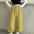 thumbnail image 3 of LIaqionyy Girls Cotton Joggers Baggy Sweatpants High Waisted Drawstring Fall Fashion Winter Clothes Jogger with Pockets, 3 of 7