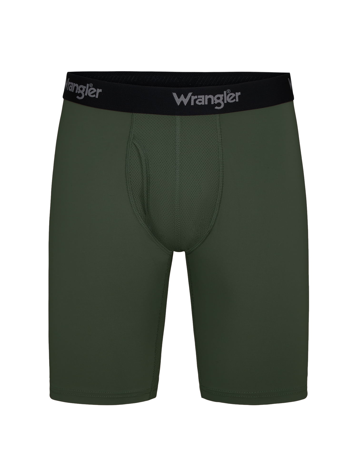 Wrangler Cool Carpenter 9" Boxer Briefs Men's Underwear, Medium, Black/Duffle Green/Charcoal, 3-Pack