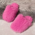 thumbnail image 6 of Bkhluea Fuzzy Faux Fur Slippers Women's Fluffy Long Hair Faux Fur Slip on Slides Fluffy Outdoor Flat Slippers Non-Slip Warm Home Slide Shoes, 6 of 7