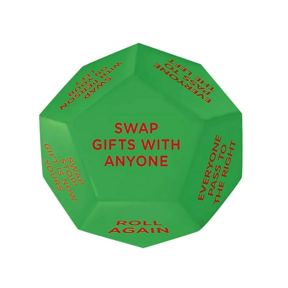 Desktop Ornament Santa Exchange Dice for 2025 Christmas Party 12 Unique Face Games Ideal for Family Gatherings Festive White Elephant