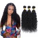 thumbnail image 1 of FASHION VILA Paquetes de cabello humano brasileño con ondas de agua, 3 paquetes 100% cabello humano virgen sin procesar, paquetes húmedos y ondulados, extensión de cabello humano de color negro natura, 1 of 1