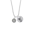 thumbnail image 2 of Delight Jewelry Silvertone Round EMT Star of Life Silvertone Script Initial Disc - G - Charm Necklace, 20"+3", 2 of 4
