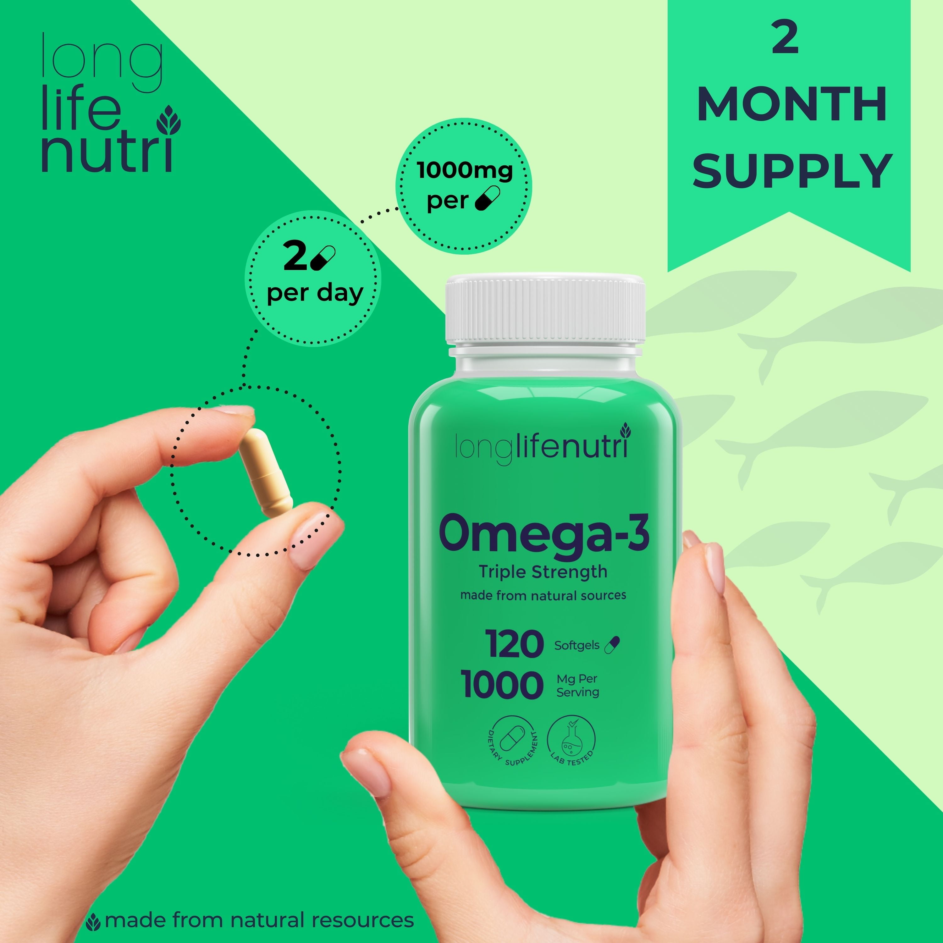Omega 3 Fish Oil 1000 mg - 120 Softgels