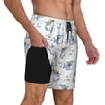 thumbnail image 3 of Picia Cute Shark pattern Mens Swim Trunks with Compression Liner Stretch Beach Shorts Quick Dry with Zipper Pockets No-Chafing Board Shorts-3X-Large, 3 of 9