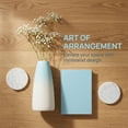 thumbnail image 3 of REGALWOVEN Modern White Ceramic Vase Slim Ribbed Bud Vase for Flowers, Minimalist Decorative Small Vase for Shelf, Vanity Sky Blue 2.4"L x 2.4"W x 5"H, 3 of 5