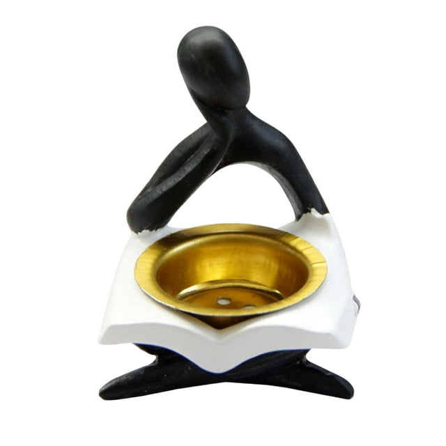 Quemador de incienso Soporte Artesanía Ornamento Yoga Decoración del hogar sentarse negro Zulema Quemador de incienso