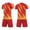 Red, variant on ITSAME Boys Girls Football Training Outfits Breathable V-Neck Top and Shorts 2-Piece Kids Soccer Uniform Set White Size 8