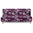 thumbnail image 2 of SCRAWLGOD Skull Flower Print Sofa Cover Without Armrest Heavy Duty Anti Wrinkle Futon Slipcover Washable Sofa Slipcover Leakproof Couch Cover 3 Seater for Living Room, 2 of 9