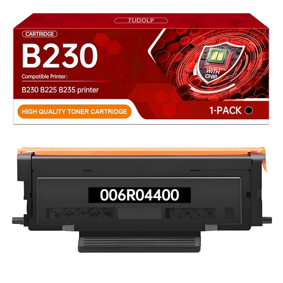 TUDOLP B230 B225 B235 Black(3000 Page,with Chip) Toner Cartridge Compatible with Xerox B230 B225 B235 Printers Replacement for 006R04400 006R04401 Black Toner Cartridge(1-Pack)