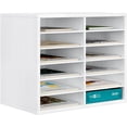 thumbnail image 1 of Wood Desktop Literature Organizer Adjustable File Sorter Mail Center Magazine Holder Paper Storage Cabinet Classroom Keepers Mailbox  Layers and Columns)  Antique, 1 of 3