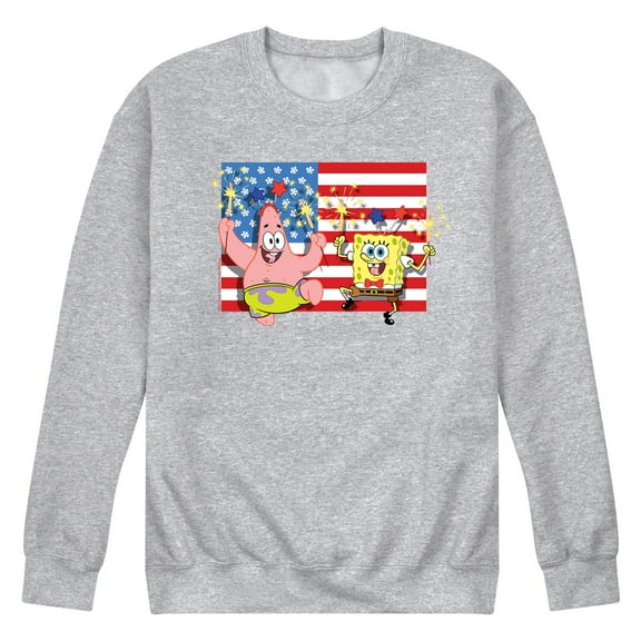 SpongeBob SquarePants - Patrick Sparkers Flag - Men's Crew Neck Fleece Pullover