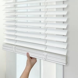 Regal Living Cordless 2-inch Room Darkening Faux Wood Blind, Smooth White, 30" x 60"
