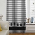 thumbnail image 6 of Gray Black Plaid Sheer Curtains 63 Inches Long, Vintage Star Greyish Buffalo Lattice Light Filering Curtains, Breathable Simi Curtain Privacy Drapes for Living Room Bedroom Window Treatment, 6 of 9