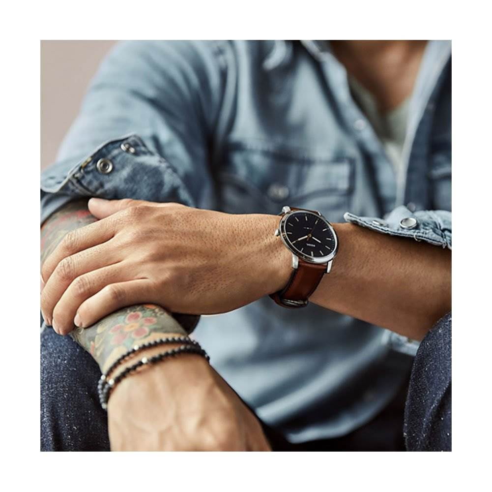 Fossil The Minimalist Slim 3 Hand Leather Mens Watch w/ Brown Strap
