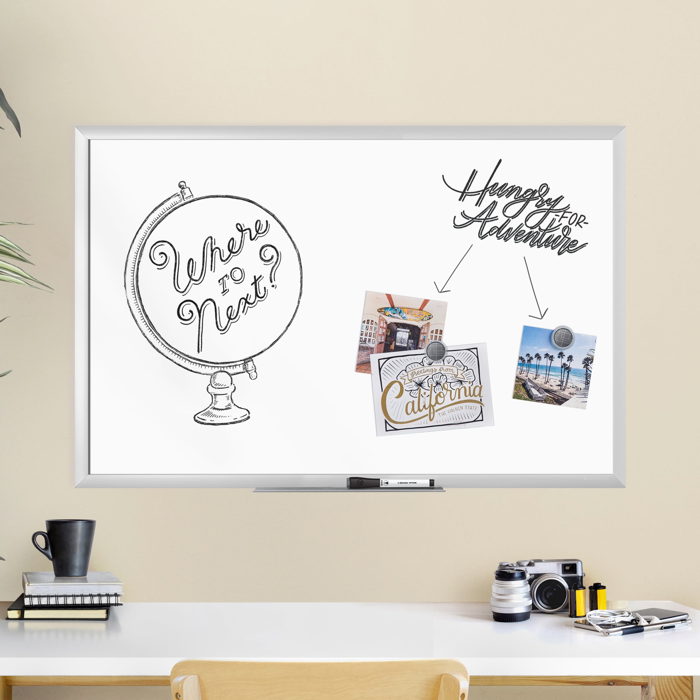 The Board Dudes 22''x35'' Magnetic Dry Erase Board with Black Frame