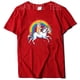 thumbnail image 3 of Camiseta con diseño de unicornio Corgi montando dinosaurio T Rex, bonita camiseta para niños, niñas, regalo de arcoíris, camiseta gráfica de galaxia espacial Corgicorn, camisetas estéticas, 3 of 5