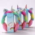 thumbnail image 3 of Unicorn Wired Earphones Over-Ear Plush Earphones Cat Ear Design Style Style 1, 3 of 5