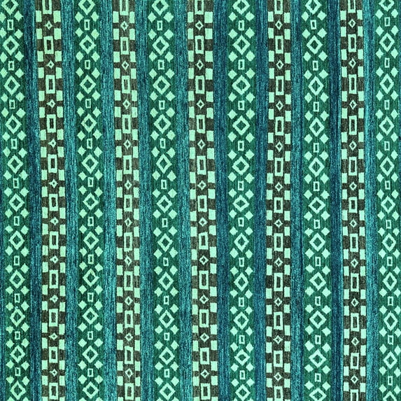 Ahgly Company Indoor Square Abstract Turquoise Blue Modern Area Rugs, 3' Square
