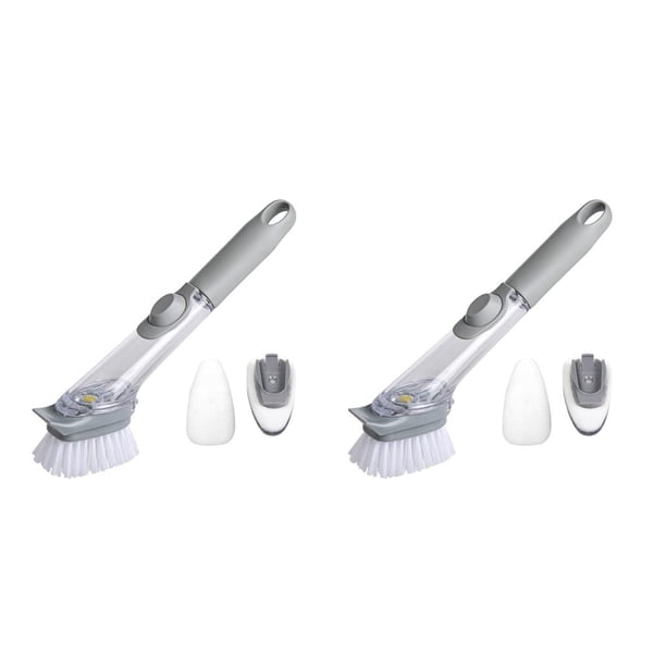 Advancent Cepillo para platos de mango largo, fregador de mano recargable con dispensador, accesorios de fregado Manual para de baño Type1 NO1 Advancent CBP262513