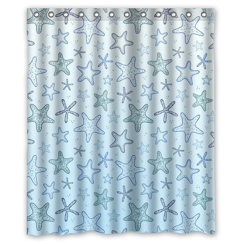 YUSDECOR Light Blue Shower Curtain Polyester Fabric Bathroom Shower Curtain 60x72 inches