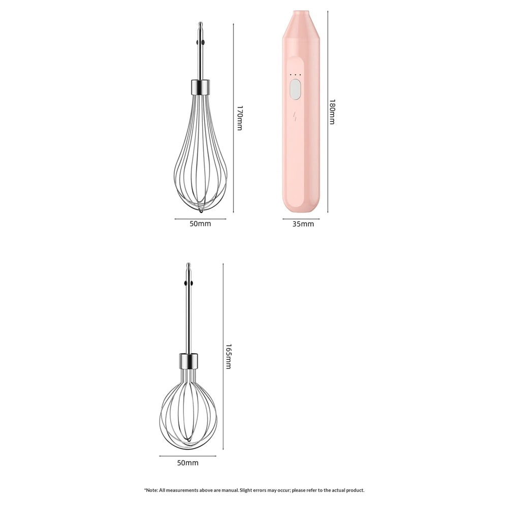 Electric Egg Beater, Cordless Hand Mixer 3 Speeds for Home Baking For Eggs Milkshakes Cream Butter (pink)