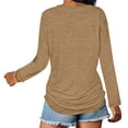 thumbnail image 5 of Lilgiuy Womens Winter Sexy V Neck Long Sleeve Tops Solid Regular Blouse Clearance, 5 of 5