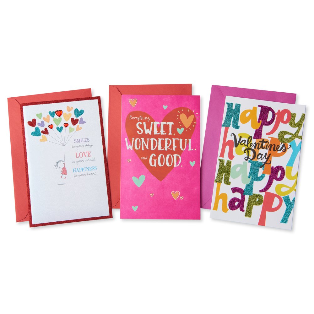 American Greetings Assorted Valentine's Day Cards Pack, Colorful (3