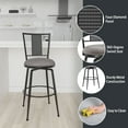 thumbnail image 6 of Hillsdale Furniture Queensridge Metal Swivel Bar Height Stool, Black with Silver, 6 of 13