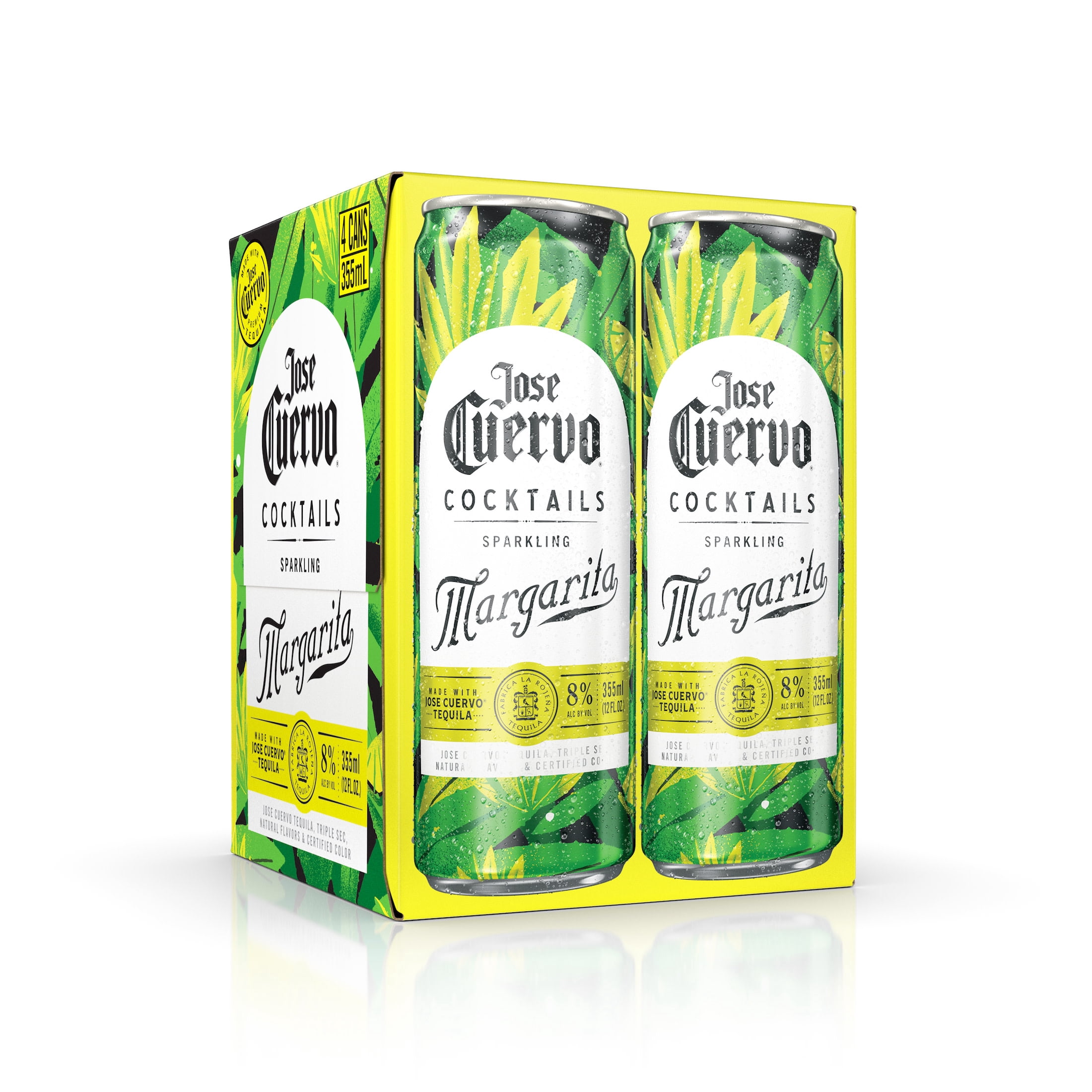 Jose Cuervo Sparkling Margarita Classic Lime Cocktail, 4 pack, 355 ml Cans, 8% ABV