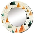 thumbnail image 2 of Designart "Minimalist Trees In Yellow And Green" Geometric Yellow Large Round Mirror - Round Bedroom Mirror Wall Decor - Modern Round Printed Mirror - 23" x 23", 2 of 6