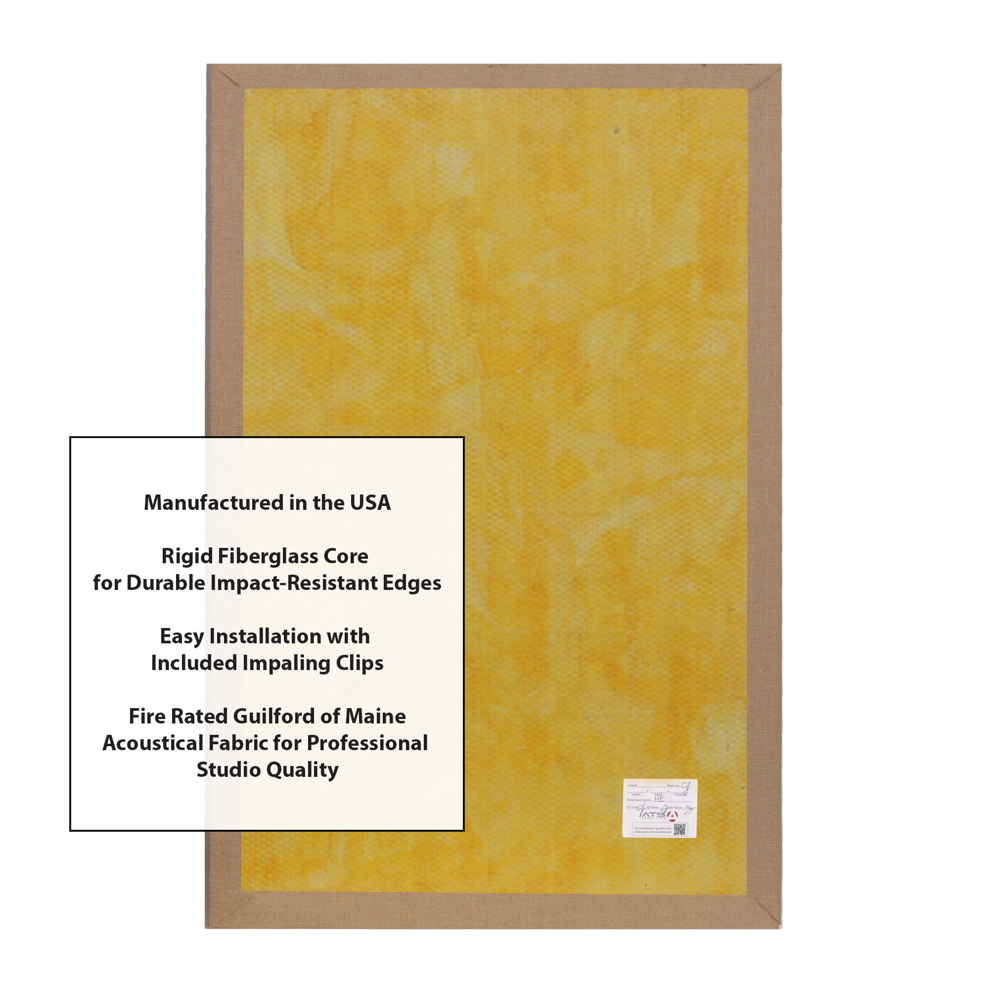 ATS Acoustics Hardened Edge Fire Rated Professional Studio Quality Acoustic Panel 24x36x2