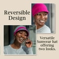 thumbnail image 3 of Alessia (Grey and Pink) Reversible Luxury Fashion Hat Women / Soft Beach Hat Gift, UPF 50+ Sun Protection with Brim / Available in 2 Colours / One Size, 3 of 7