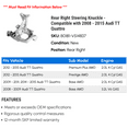 thumbnail image 2 of Rear Right Steering Knuckle - Compatible with 2008 - 2015 Audi TT Quattro 2009 2010 2011 2012 2013 2014, 2 of 2