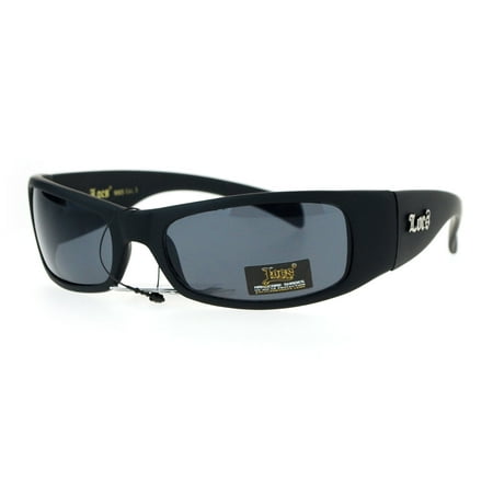 Locs Cholo Biker Extra Narrow Lens Rectangular Sunglasses Matte Black