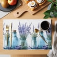 thumbnail image 2 of Spring Floral Placemats Set of 12 Botanical Watercolor Lavender Flower Vase Place Mats Indoor Wipeable Table Mats Washable Cloth Dining Table Placemats for Kitchen Holiday Party Home Decor 13x19 Inch, 2 of 9