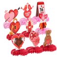 thumbnail image 1 of Adornos rojos de 9 piezas de papel coreano para flores, decoraciones para tartas rosas, accesorios para fotos de bebés, nido de abeja para escritorio, novia, 1 of 6