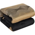 Lanco Elegant Black and Gold Comforter Set, Striped, 7 Pieces Jacquard ...