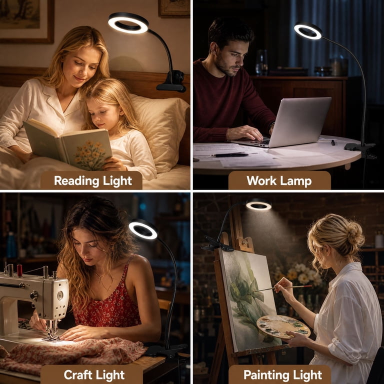IJIL LED Clip Desk Lamp, 3 Color Modes & 10 Brightness photo 6
