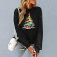 thumbnail image 4 of Christmas Sweatshirts for Womens Christmas Clothing Loose Plus Size Blouses Tops Fashion Cute Xmas Tree Printed Shirts Pullover Winter Long Sleeve Crewneck Sweaters, 4 of 6