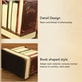 thumbnail image 2 of <p>Unique Pen Holder, Decorative Multi Purpose Retro Style 2 Compartments Desk Pen Holder Book Shaped  For Office</p>, 2 of 7