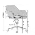 thumbnail image 2 of Modern Rolling Velvet Fabric Executive Office Chair with Adjustable Height and 360 Revolving, Swivel Accent Back Armchair with Wheels and Golden Base, Upholstered Vanity Chair, Orange, 2 of 9