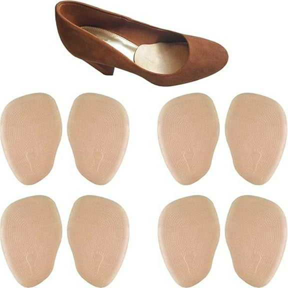 High Heel Cushion Inserts Pads 4 pairs Suede Ball of Foot Forefoot Metatarsal Anti Slip Shoe Insoles for Women