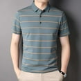 thumbnail image 2 of Men's High-Quality Cotton Business Striped Polo Shirt, 2 of 4
